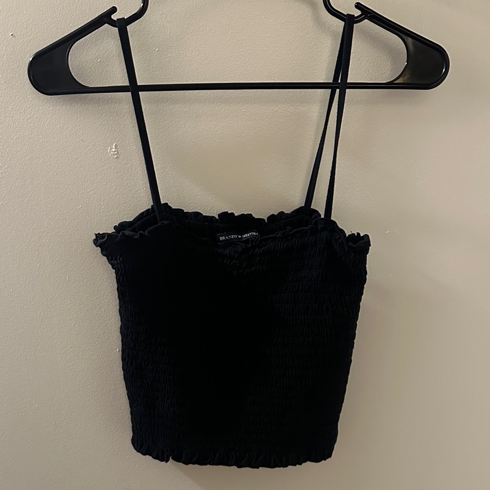 Brandy Melville Black Smocked Camisole